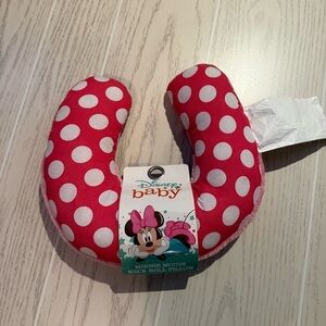Disney Baby Minnie Mouse Pink Polka Dot Travel Neck Pillow NEW